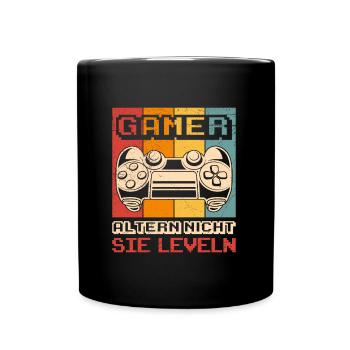 Gamer Altern Nicht Sie Leveln B-Day Controller - Tasse einfarbig - Schwarz - Vorne