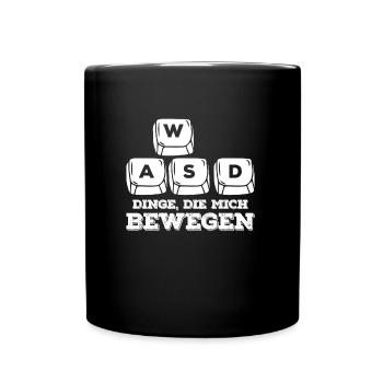 Gaming Tastatur Dinge, die mich Bewegen WASD - Tasse einfarbig - Schwarz - Vorne