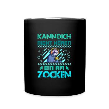 Video Spieler Kann dich nicht Hören Bin am Zocken - Tasse einfarbig - Schwarz - Vorne