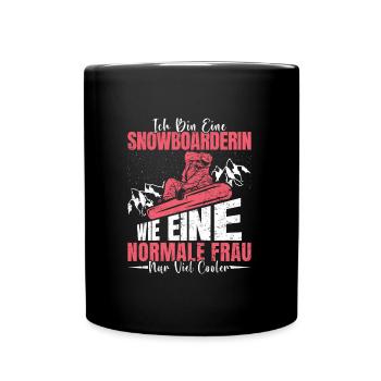 Snowboard Frauen Bin eine Snowboarderin Snowboard - Tasse einfarbig - Schwarz - Vorne