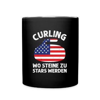 Curling Amerika Wo Steine zu Stars werden - Tasse einfarbig - Schwarz - Vorne