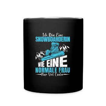 Snowboard Frauen Bin eine Snowboarderin Snowboard - Tasse einfarbig - Schwarz - Vorne