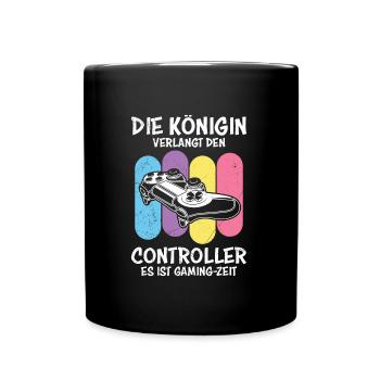 Zocken Frauen Die Königin verlangt den Controller - Tasse einfarbig - Schwarz - Vorne