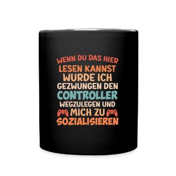 Zocken Wenn du das Lesen kannst Video Spieler - Tasse einfarbig - Schwarz - Vorne