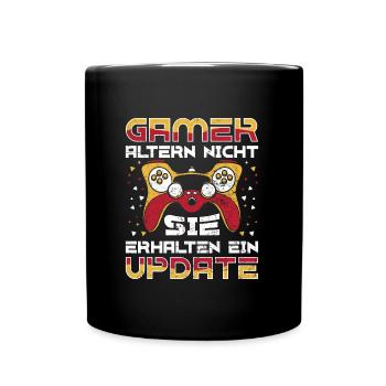 Gamer Altern Nicht Sie Leveln Retro Gamer Zocken - Tasse einfarbig - Schwarz - Vorne