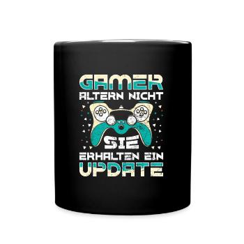 Gamer Altern Nicht Sie Leveln Retro Gamer Zocken - Tasse einfarbig - Schwarz - Vorne
