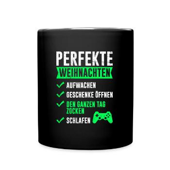 Perfekte Weihnachten Gaming Video Spiele - Tasse einfarbig - Schwarz - Vorne