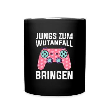 Jungs zum Wutanfall bringen Zockerinnen Gaming - Tasse einfarbig - Schwarz - Vorne