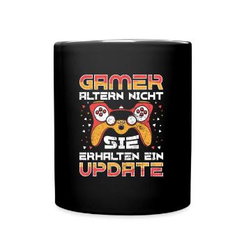 Gamer Altern Nicht Sie Leveln Retro Gamer Zocken - Tasse einfarbig - Schwarz - Vorne