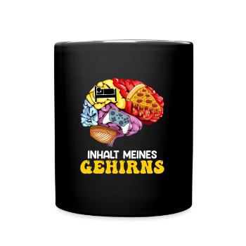 Video Spieler Inhalt meines Gehirns Videospiele - Tasse einfarbig - Schwarz - Vorne