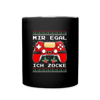 Weihnachten Mir Egal Ich Zocke Videospiel Konsole - Tasse einfarbig - Schwarz - Vorne