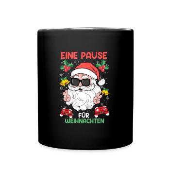 Santa Eine Pause für Weihnachten Video Spieler - Tasse einfarbig - Schwarz - Vorne