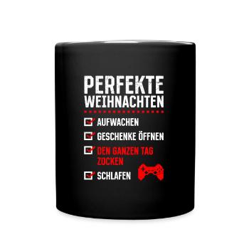 Perfekte Weihnachten Gaming Video Spiele - Tasse einfarbig - Schwarz - Vorne