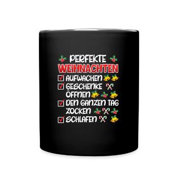 Gamer Perfekte Weihnachten Video Spiele Zocken - Tasse einfarbig - Schwarz - Vorne