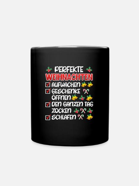 Gamer Perfekte Weihnachten Video Spiele Zocken - Tasse einfarbig - Schwarz