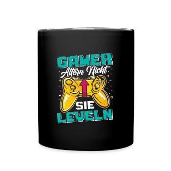 Gamer Altern Nicht Sie Leveln Retro Gamer Zocken - Tasse einfarbig - Schwarz - Vorne