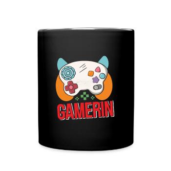 Gamerin Zocken Frauen Gamer Girl Videospiel - Tasse einfarbig - Schwarz - Vorne
