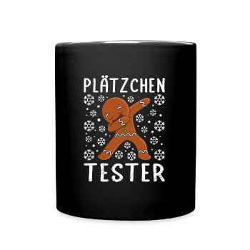 Plätzchen Tester Lebkuchen Weihnachtsgebäck - Tasse einfarbig - Schwarz - Vorne