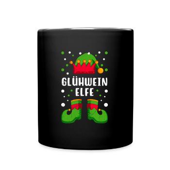 Glühwein Elfe Weihnachtsmarkt Glühweinstand - Tasse einfarbig - Schwarz - Vorne