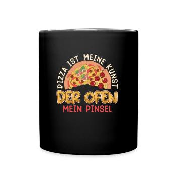 Pizza ist meine Kunst der Ofen ist mein Pinsel - Tasse einfarbig - Schwarz - Vorne