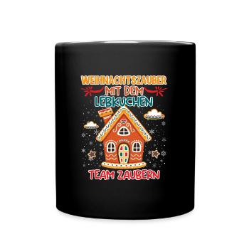 Baking Up Christmas Magic Lebkuchenhaus - Tasse einfarbig - Schwarz - Vorne