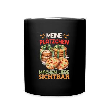 Bäcker Meine Plätzchen machen Liebe Sichtbar - Tasse einfarbig - Schwarz - Vorne