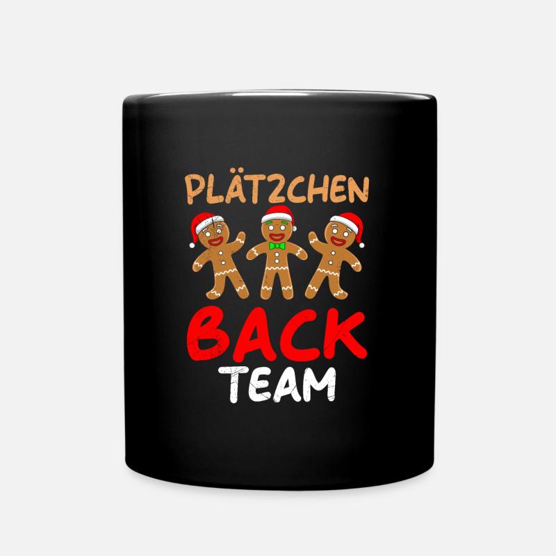 Plätzchen Back Team Lebkuchenmann Kekse - Tasse einfarbig - Schwarz