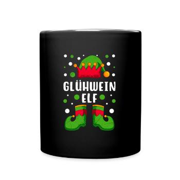 Glühwein Elfe Weihnachtsmarkt Glühweinstand - Tasse einfarbig - Schwarz - Vorne