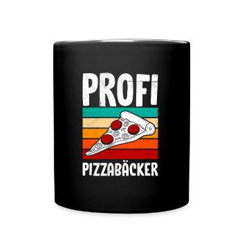 Pizzabacken Profi Pizzabäcker Pizzablech - Tasse einfarbig - Schwarz - Vorne