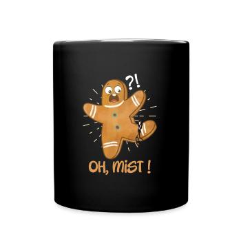 Lebkuchenmann Oh Mist! Backliebhaber Kekse - Tasse einfarbig - Schwarz - Vorne