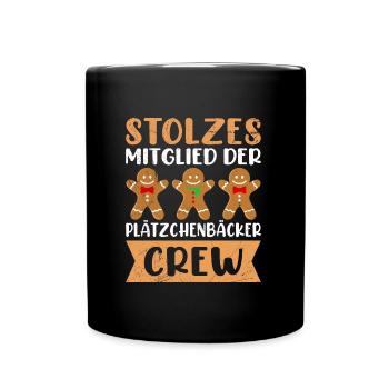Weihnachtsgebäck Stolzes Mitglied der Plätzchen - Tasse einfarbig - Schwarz - Vorne