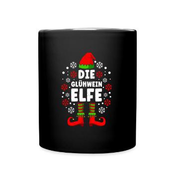 Glühwein Elfe Weihnachtsmarkt Glühweinstand - Tasse einfarbig - Schwarz - Vorne