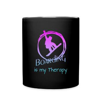Boarding Snowboarding - Tasse einfarbig - Schwarz - Vorne