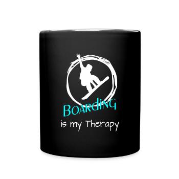 Boarding Snowboarding - Tasse einfarbig - Schwarz - Vorne