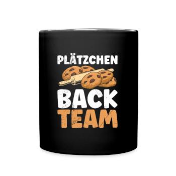 Plätzchen Back Team Lebkuchenmann Kekse - Tasse einfarbig - Schwarz - Vorne