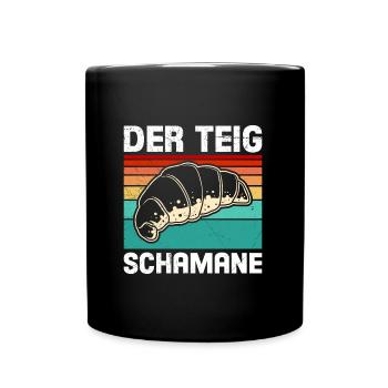 Bäcker Der Teig Schamane Backfans Backen - Tasse einfarbig - Schwarz - Vorne