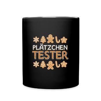 Offizieller Plätzchen Tester Weihnachtsgebäck - Tasse einfarbig - Schwarz - Vorne