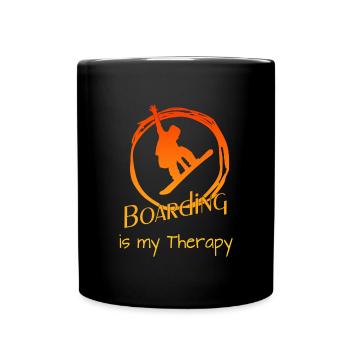 Boarding Snowboarding - Tasse einfarbig - Schwarz - Vorne