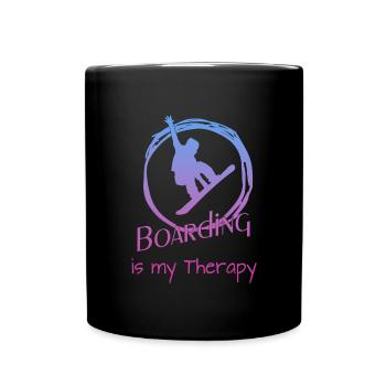 Boarding Snowboarding - Tasse einfarbig - Schwarz - Vorne
