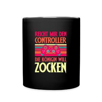 Videospiel Mädchen Reicht mir den Kontroller Will - Tasse einfarbig - Schwarz - Vorne