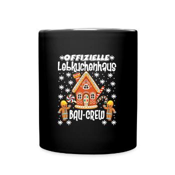 Lebkuchenhaus Bau Crew Weihnachtsbäckerei - Tasse einfarbig - Schwarz - Vorne