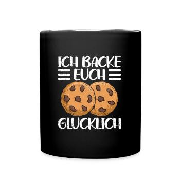 Kekse Backen Ich Backe euch Glücklich Backstube - Tasse einfarbig - Schwarz - Vorne
