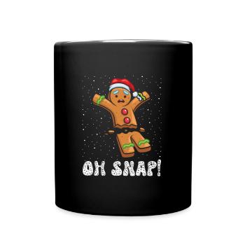 Lebkuchenmann Oh Snap! Kaputt Lebkuchengebäck - Tasse einfarbig - Schwarz - Vorne