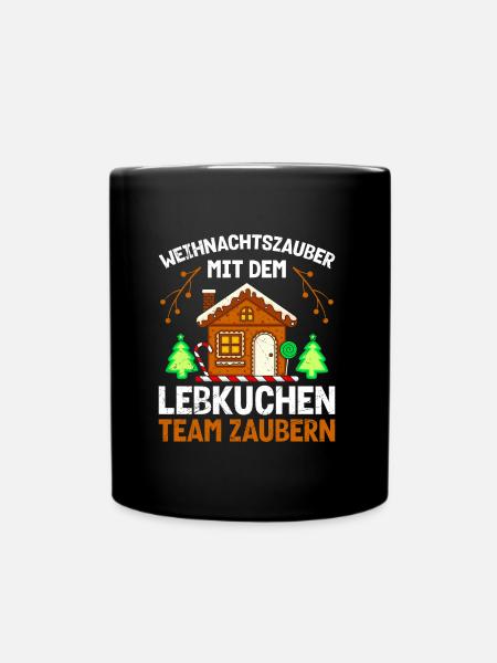 Weihnachtszauber mit dem Lebkuchen Team Zaubern - Tasse einfarbig - Schwarz
