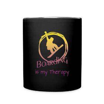 Boarding Snowboarding - Tasse einfarbig - Schwarz - Vorne