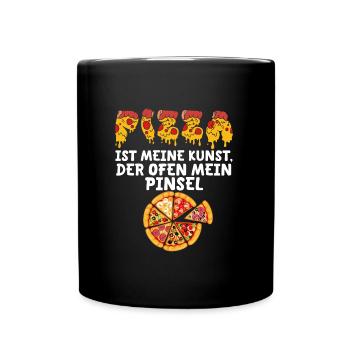 Pizza ist meine Kunst der Ofen ist mein Pinsel - Tasse einfarbig - Schwarz - Vorne