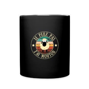 je peux pas j ai mouton homme humour moutons - Mug uni - noir - Devant