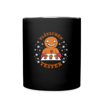 Lebkuchenmann Plätzchen Tester Weihnachten - Tasse einfarbig - Schwarz - Vorne