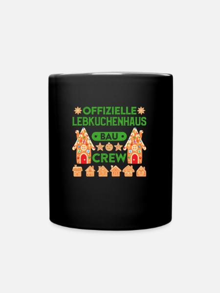 Lebkuchenhaus Bau Crew Weihnachtsbäckerei - Tasse einfarbig - Schwarz