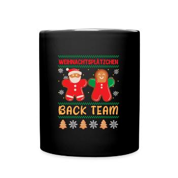 Weihnachten Back Team Cookies Backliebhaber - Tasse einfarbig - Schwarz - Vorne